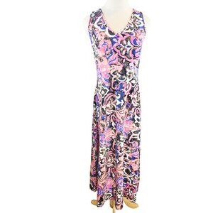 Talbots Maxi Jersey Tank Dress in Tile Print